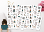 Preview: Mädchen Bücher Sticker Set